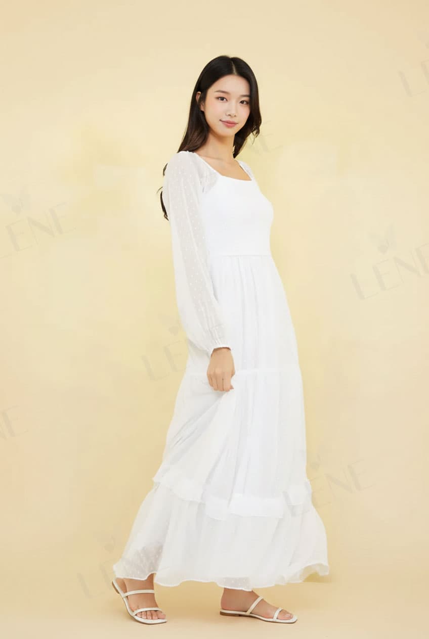 Đầm maxi tay bồng