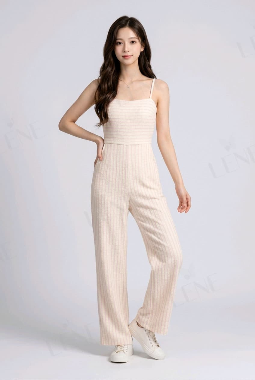 Jumpsuit kẻ sọc năng động - View 2