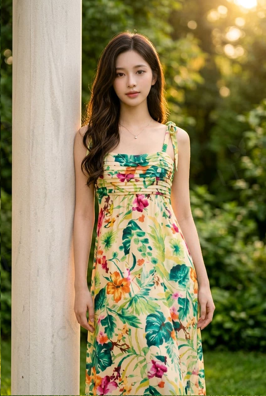 Đầm maxi hoa nhiệt đới - View 2