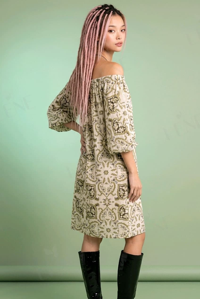 Đầm suông họa tiết boho phóng khoáng - View 2