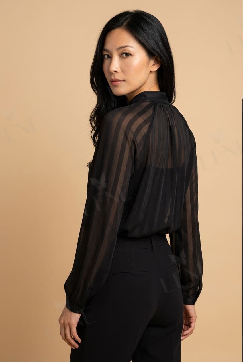 Áo sơ mi cổ nơ - View 3