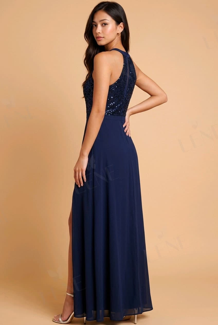 Đầm dạ hội xanh navy - View 2