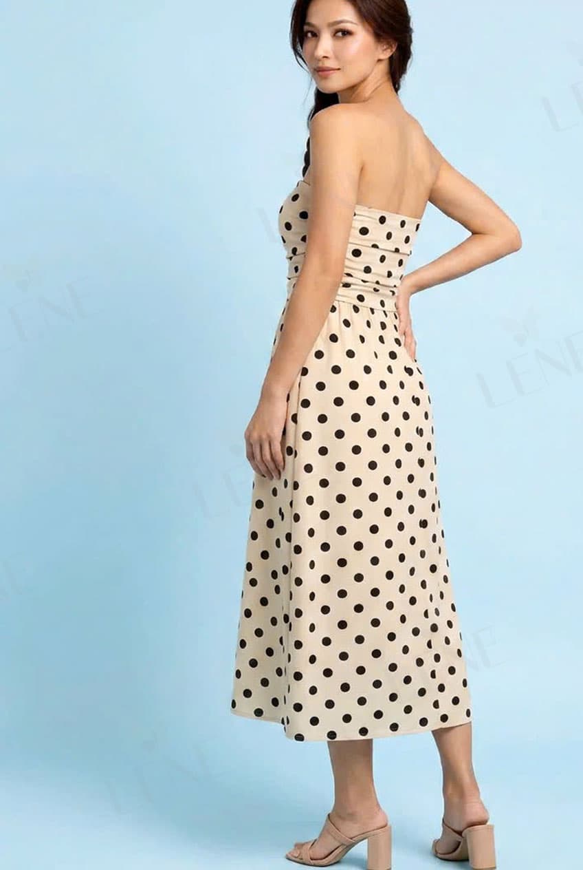 Đầm chấm bi cúp ngực - View 4