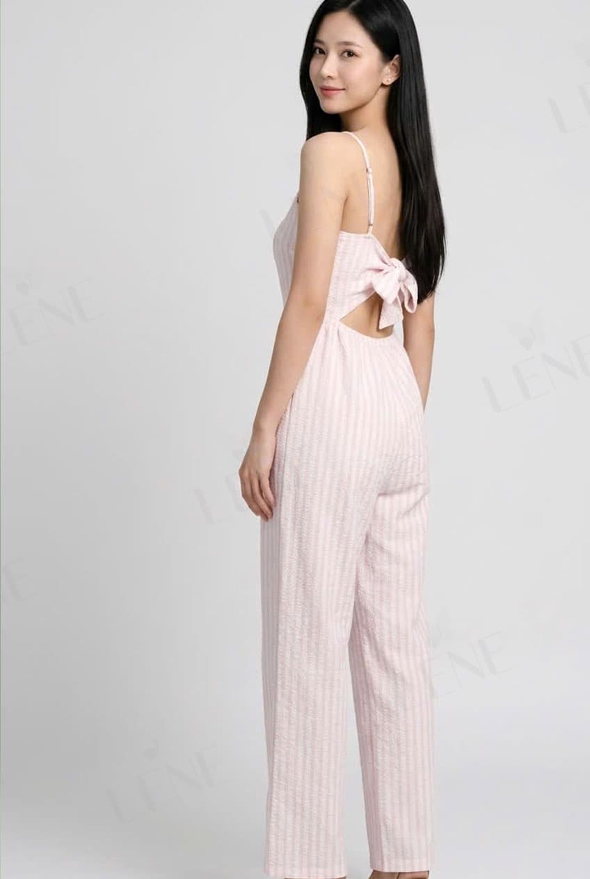 Jumpsuit kẻ sọc năng động - View 3