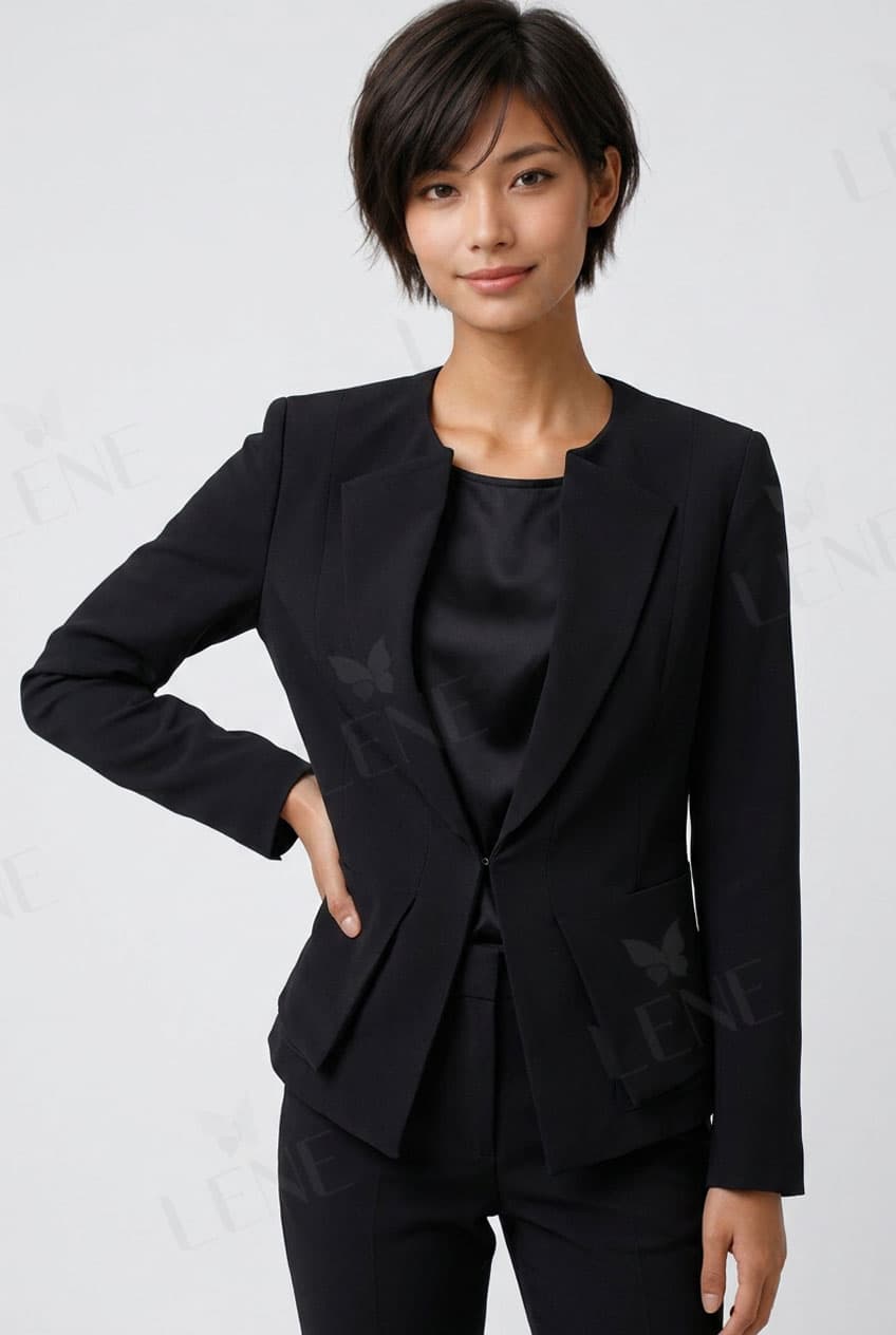 Áo khoác blazer cổ vát rã rập eo cá tính - View 2