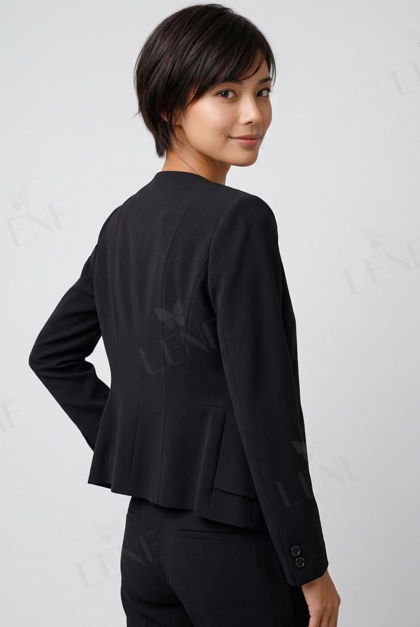 Áo khoác blazer cổ vát rã rập eo cá tính - View 3