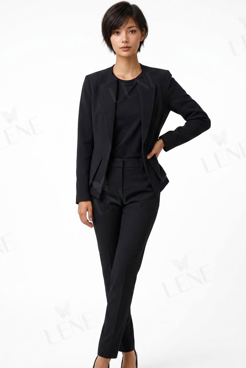 Áo khoác blazer cổ vát rã rập eo cá tính - View 4