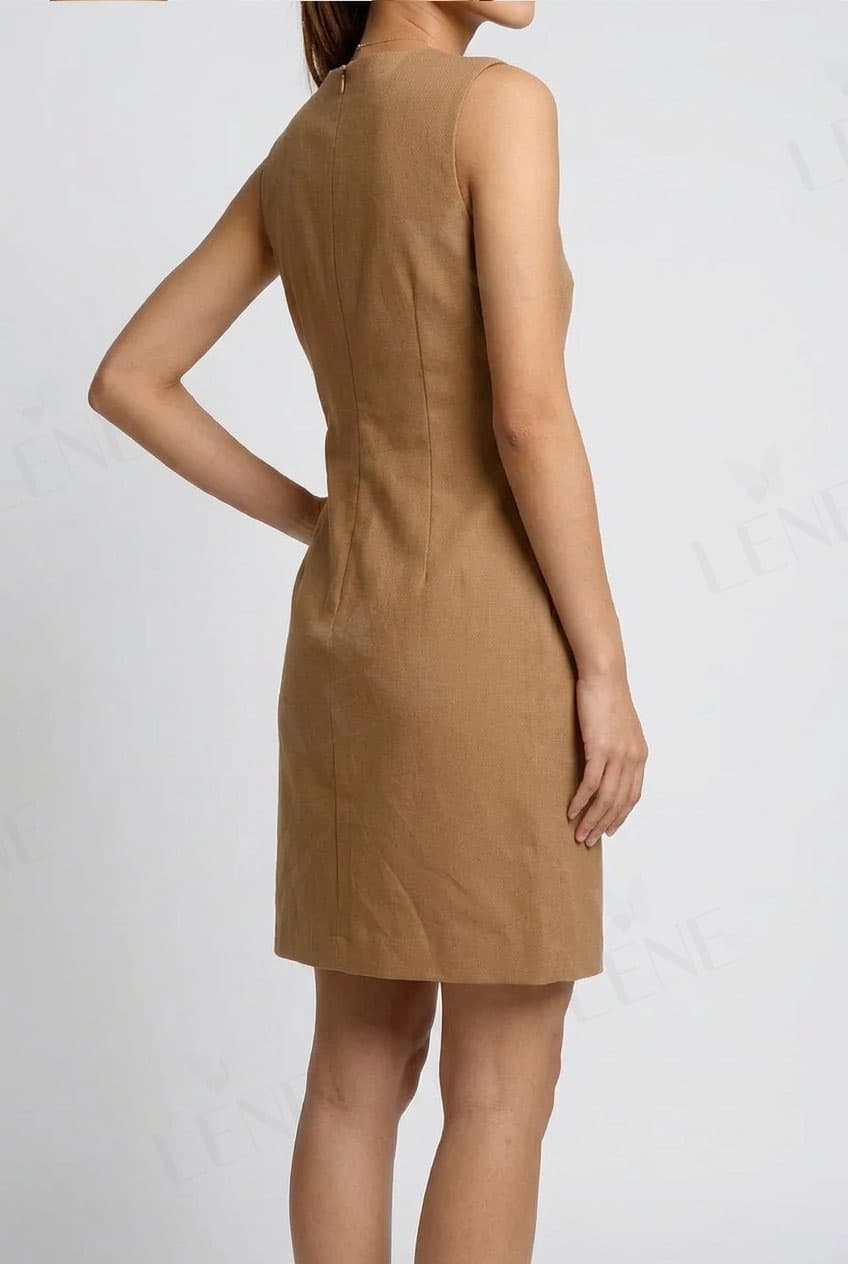 Đầm ôm sát nách cổ tròn tối giản - View 2