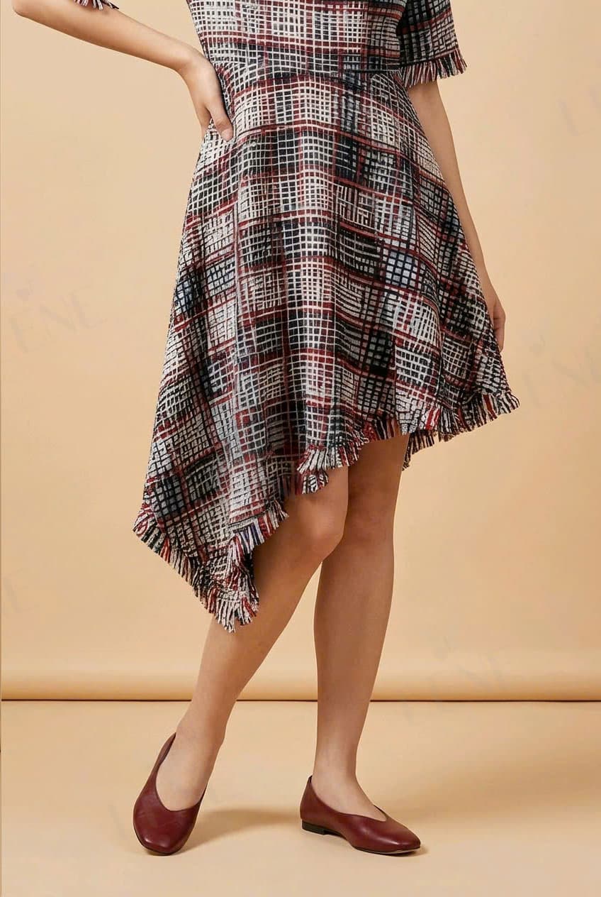 Đầm caro tà xéo - View 3