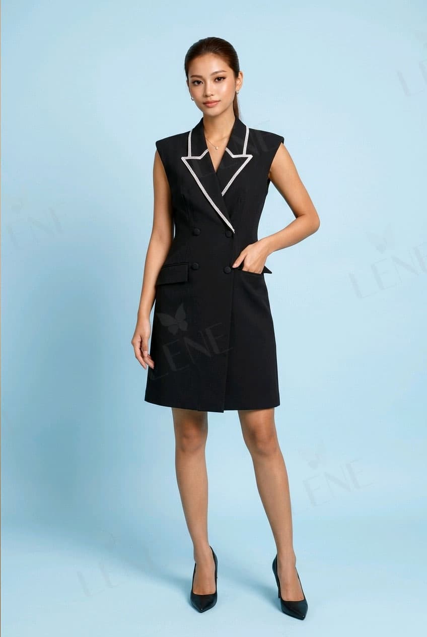 Đàm vest cổ viền