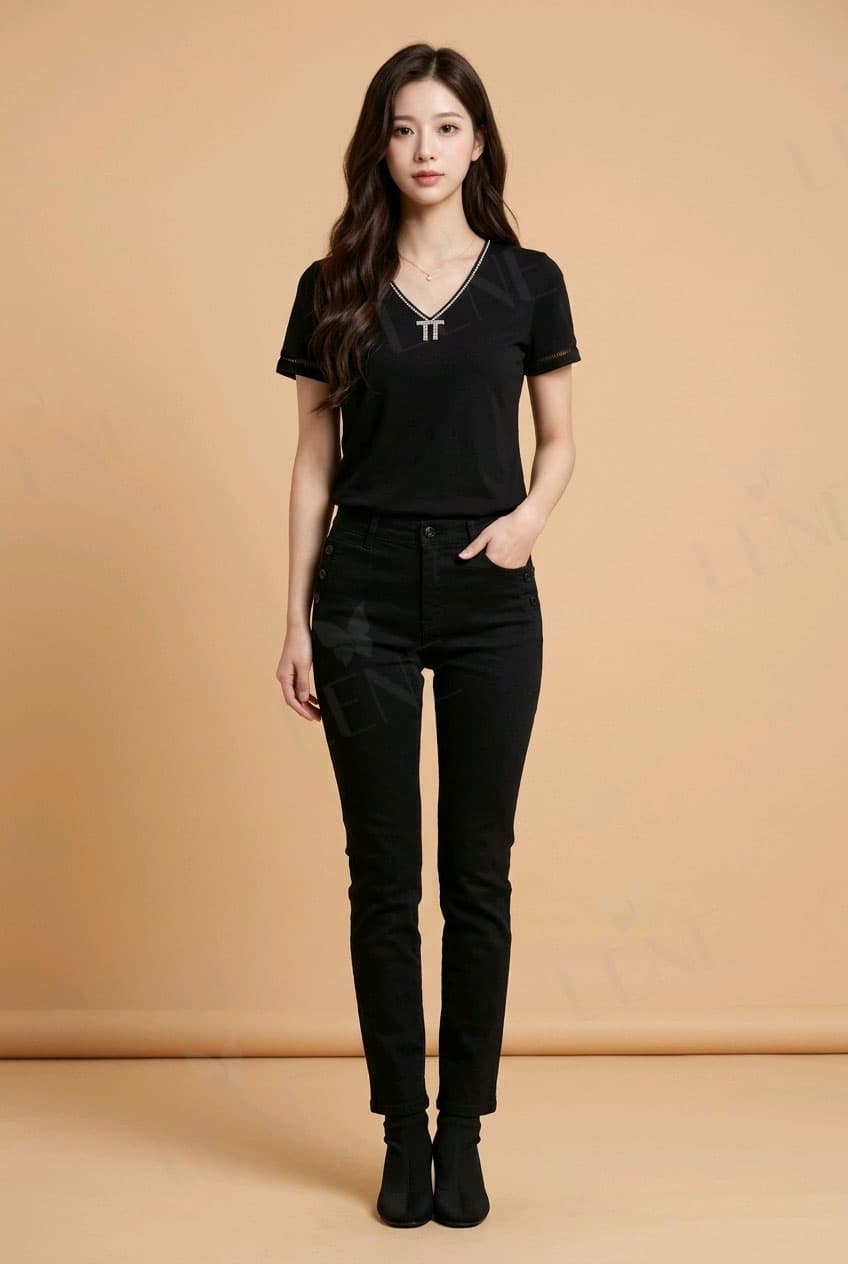 Áo cổ nơ đính đá - View 4