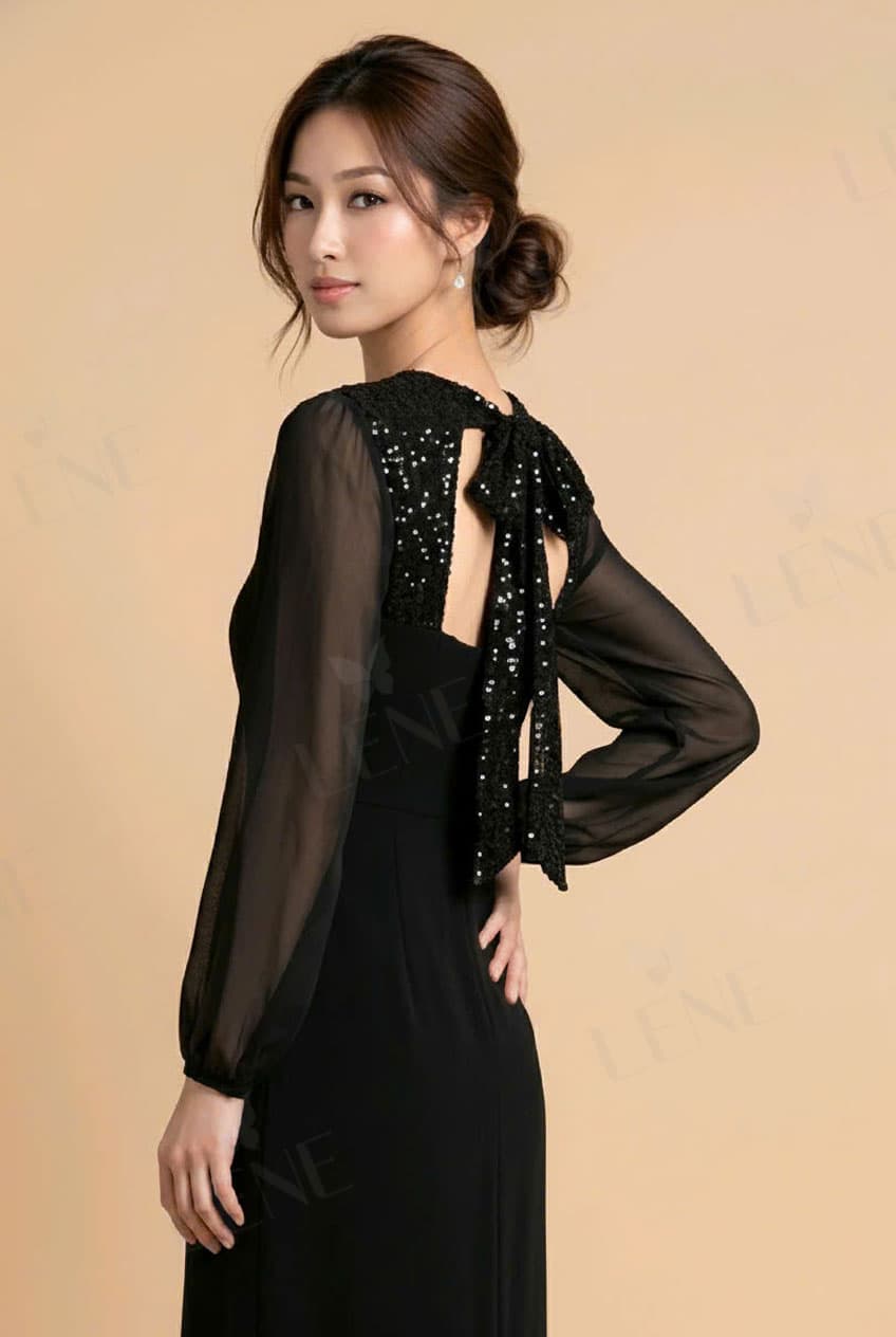 Đầm phối kim sa