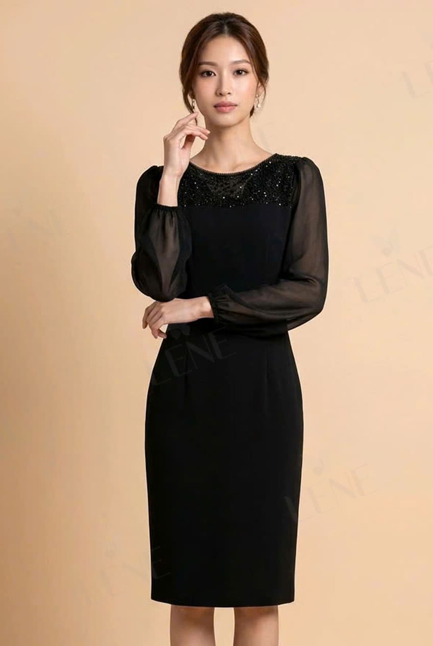 Đầm phối kim sa - View 4