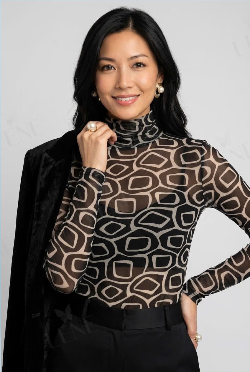 Áo lưới cổ lọ