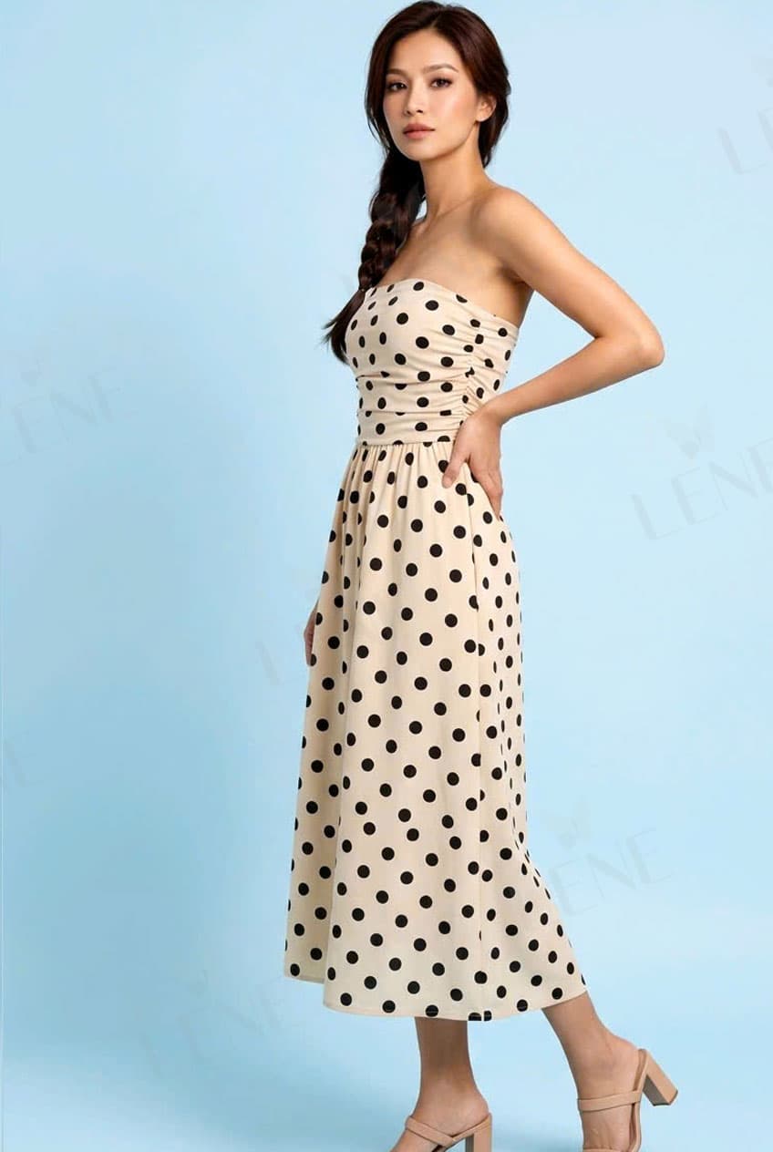 Đầm chấm bi cúp ngực