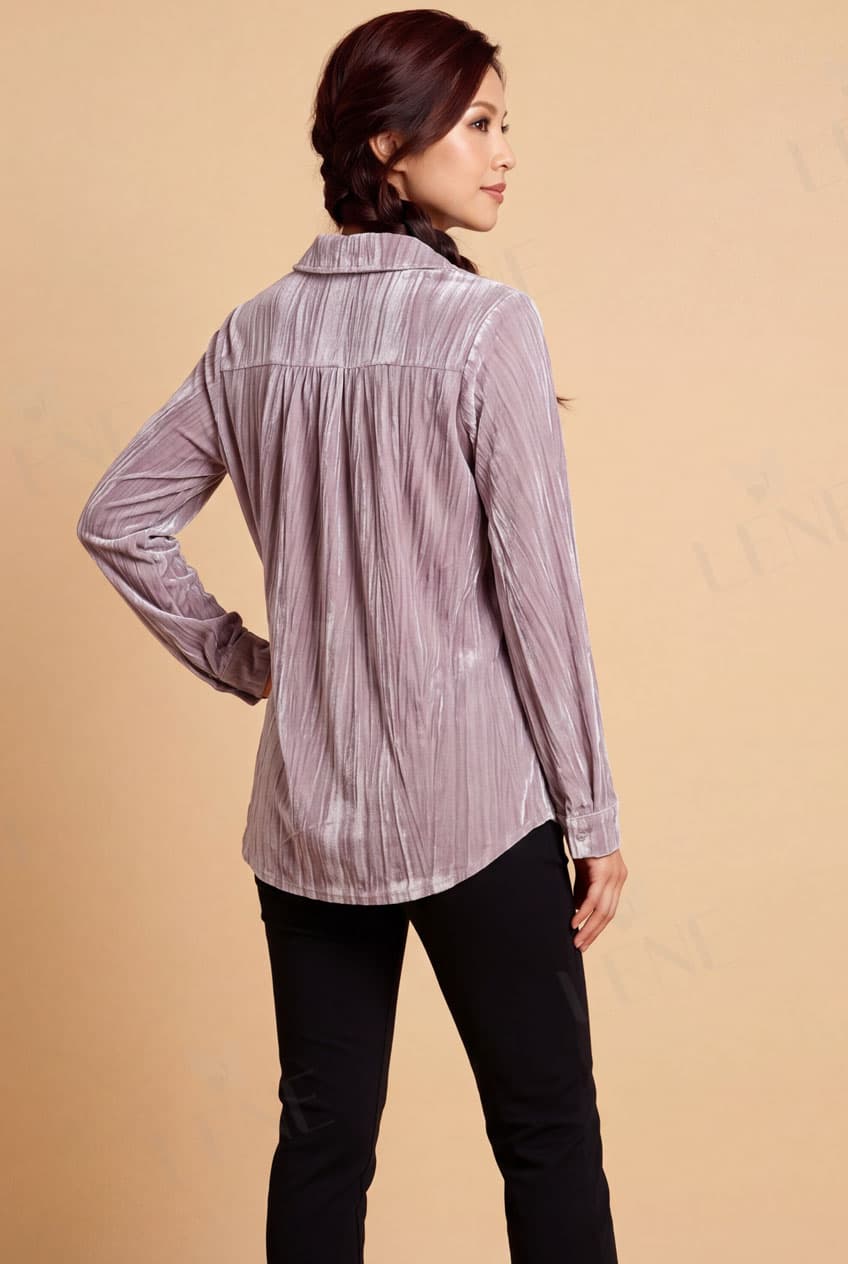 Áo sơ mi nhung gân cổ đức basic - View 3