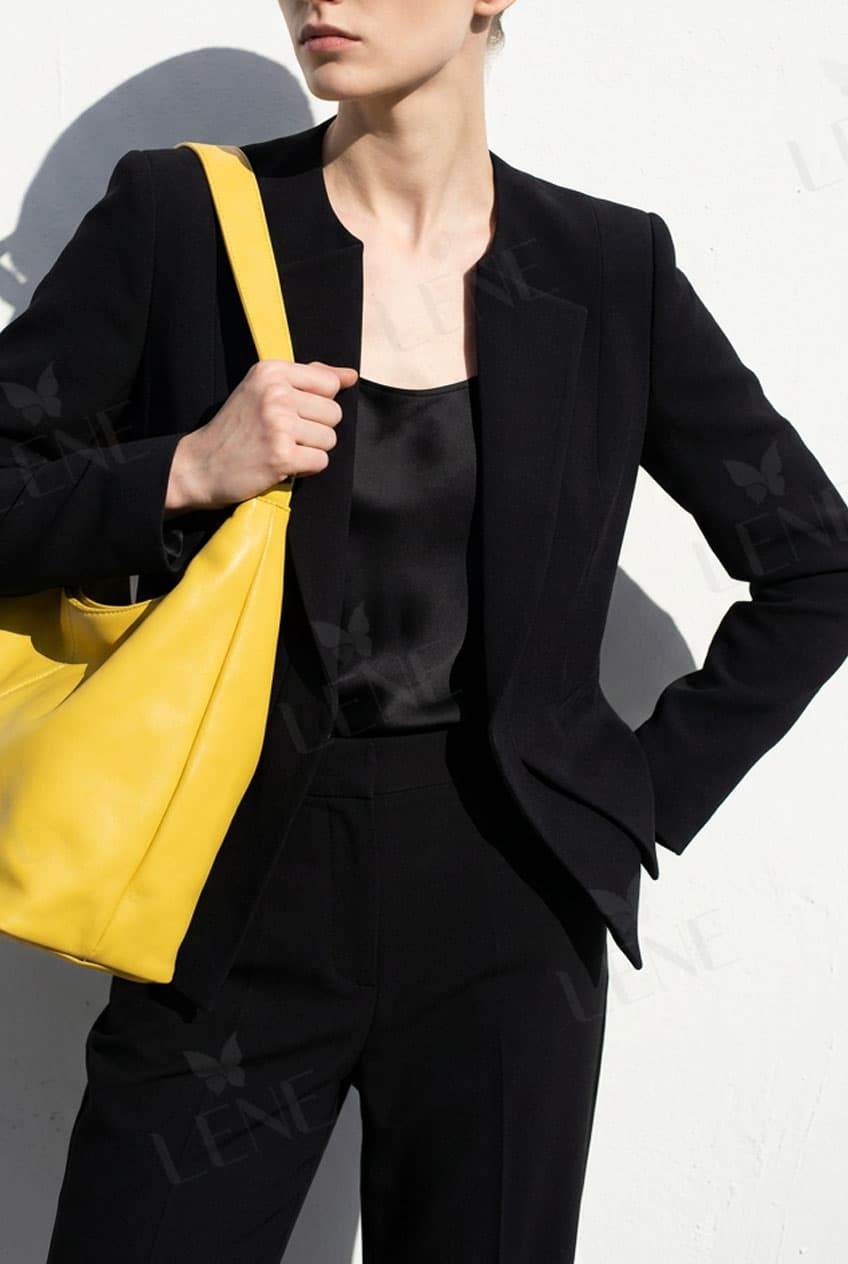 Áo khoác blazer cổ vát rã rập eo cá tính