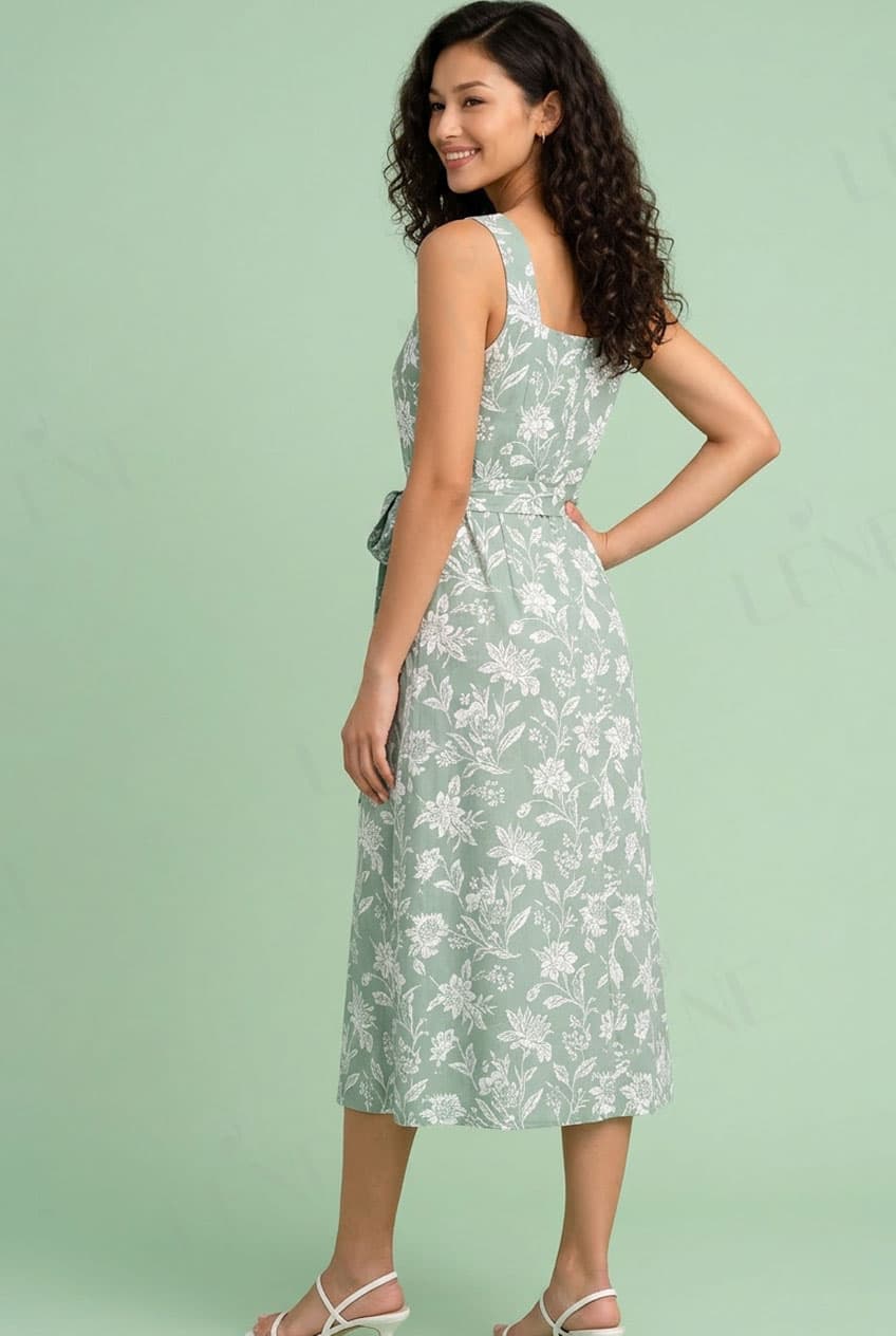 Đầm maxi sát nách họa tiết hoa nhã nhặn - View 2